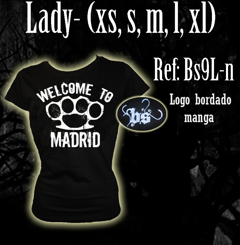 CAMISETA BLOODSHEDS WELCOME TO MADRID NEGRA CHICA